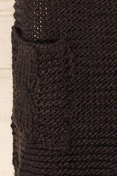Chunkyss Black Thick Knit Scarf w/ Pockets | La petite garçonne fabric