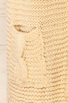 Chunkyss Ivory Thick Knit Scarf w/ Pockets | La petite garçonne fabric