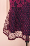 Ciara Purple Lace Midi Dress | Robe Cocktail | Boutique 1861 bottom close-up