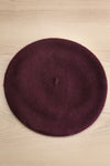 Ciel D'Hiver Purple Wool Beret | La petite garçonne flat view