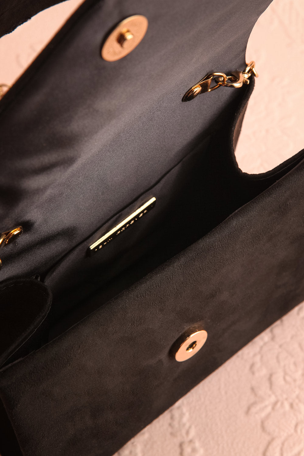 Ciel Nuit Black Small Crossbody Handbag | Boutique 1861 inside view