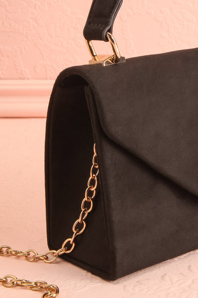 Ciel Nuit Black Small Crossbody Handbag | Boutique 1861 side close-up