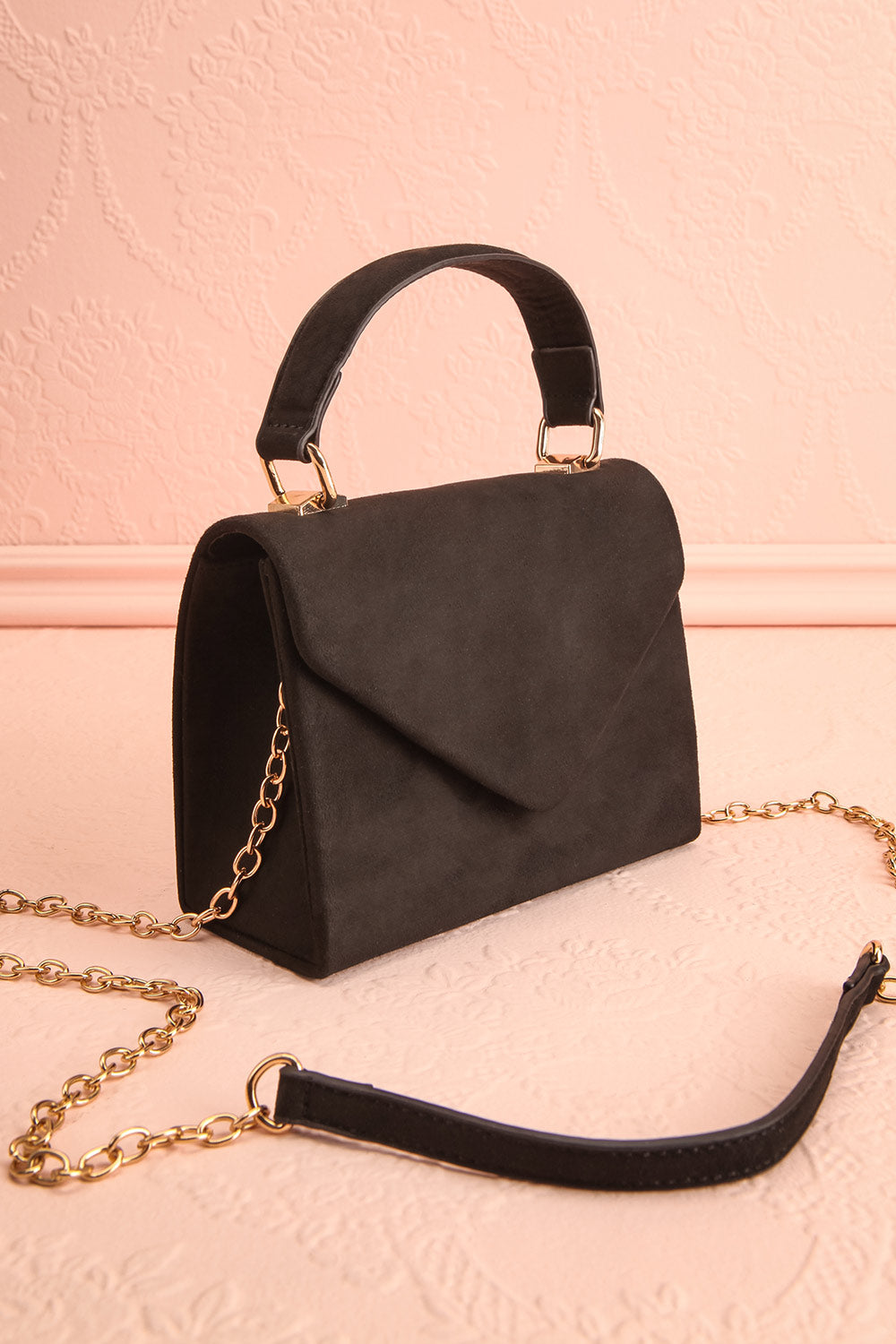 Ciel Nuit Black Small Crossbody Handbag | Boutique 1861 side view