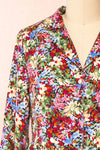 Cieta Short Floral Long Sleeved Dress | Boutique 1861 front close-up