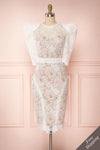 Cipoletti White Lace Fitted Bridal Dress w Puff Sleeves | Boudoir 1861