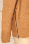 Citadella Camel Turtleneck Knit Sweater zipper close | La Petite Garçonne