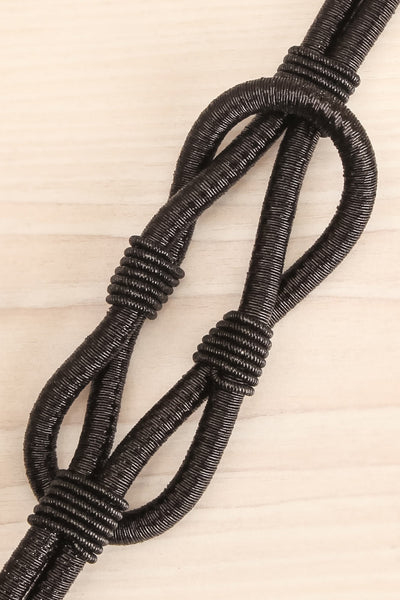Civis Black Rope Belt w/ Ornement | La petite garçonne flat close-up