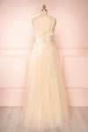 Clara Beige Maxi Tulle Dress with Lace Bodice | Boudoir 1861 back view