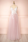 Clara Mauve Maxi Tulle Dress with Lace Bodice | Boudoir 1861 front view