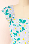 Clare Semi Open-Back Floral Midi Dress | Boutique 1861 front close-up