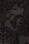 Clarinda Black Velvet Patterned Short Dress | Boutique 1861 fabric