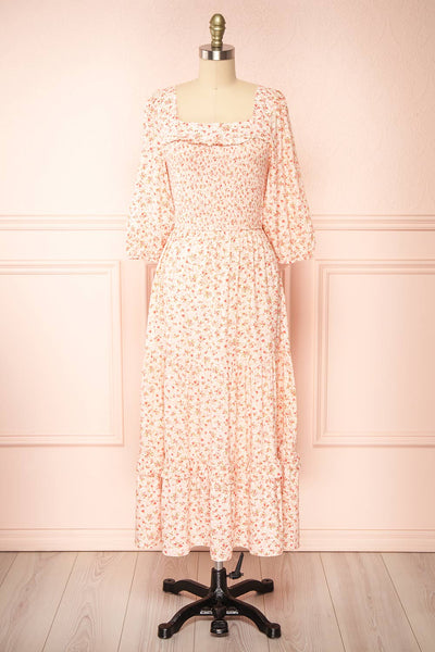 Clarisse Tiered Floral Midi Dress | Boutique 1861 front view