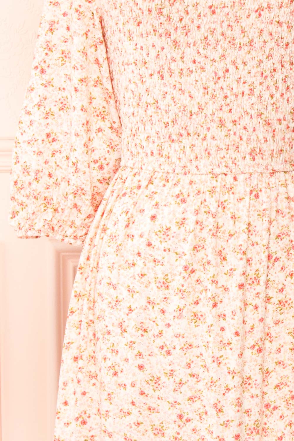 Clarisse Tiered Floral Midi Dress | Boutique 1861 sleeve