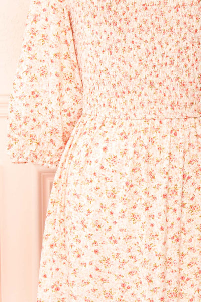 Clarisse Tiered Floral Midi Dress | Boutique 1861 sleeve