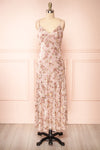 Clary Mauve Floral Midi Dress w/ Fabric Belt | Boutique 1861 front view