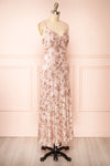 Clary Mauve Floral Midi Dress w/ Fabric Belt | Boutique 1861  side view