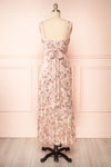 Clary Mauve Floral Midi Dress w/ Fabric Belt | Boutique 1861 back view