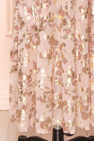 Clary Mauve Floral Midi Dress w/ Fabric Belt | Boutique 1861  bottom