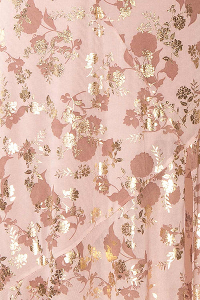 Clary Mauve Floral Midi Dress w/ Fabric Belt | Boutique 1861 fabric