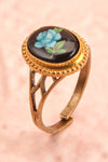 Claudine Montgeard Black & Gold Floral Ring | Boutique 1861 close-up