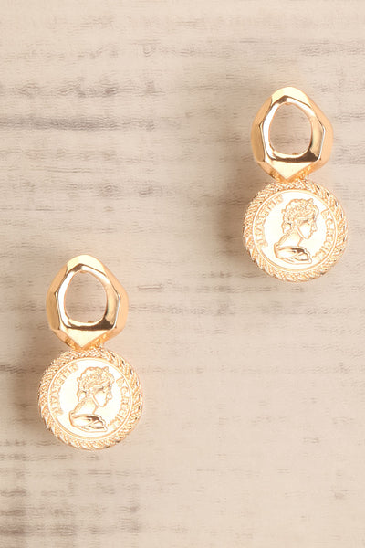 Clementia | Gold Pendant Earrings