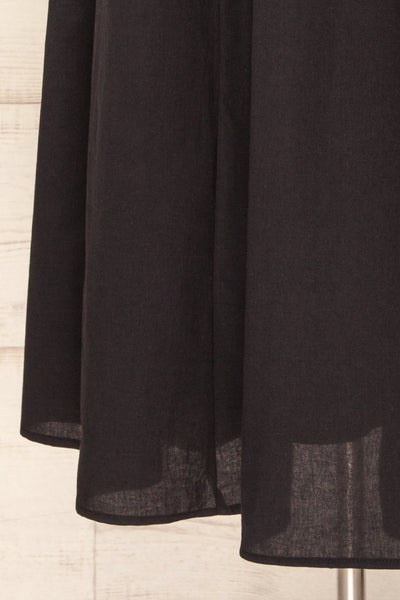 Cloppen Black V-Neck Midi Dress | La petite garçonne bottom