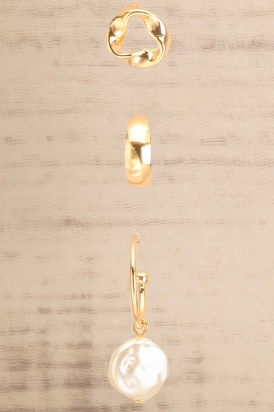 Clux Set of 5 Pairs of Gold Earrings | La petite garçonne close-up