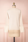 Coblence Beige Knit Sweater w. Faux Fur Sleeves | Boutique 1861 back view