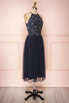 Cocytia Navy Blue Sequin Dress | Robe de Fête side view | Boutique 1861