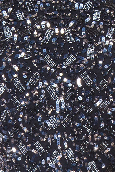 Cocytia Navy Blue Sequin Dress | Robe de Fête fabric close up | Boutique 1861