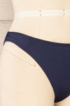 Coent Textured Navy Bikini Bottom | La petite garçonne - Coent Bas side close up