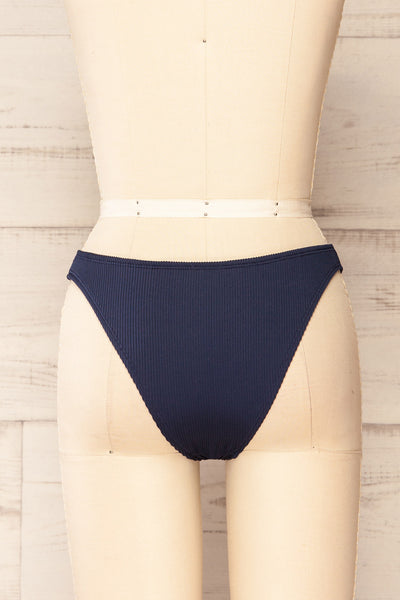 Coent Textured Navy Bikini Bottom | La petite garçonne - Coent Bas back view