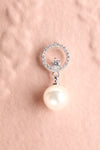 Cogitatio Silver Pearl & Crystal Pendant Earrings close-up | Boudoir 1861