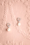 Cogitatio Silver Pearl & Crystal Pendant Earrings | Boudoir 1861