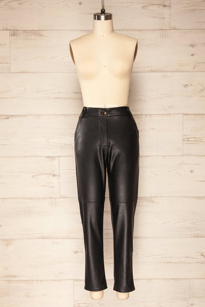 Coglian Fitted Faux-Leather Pants | La petite garçonne front view