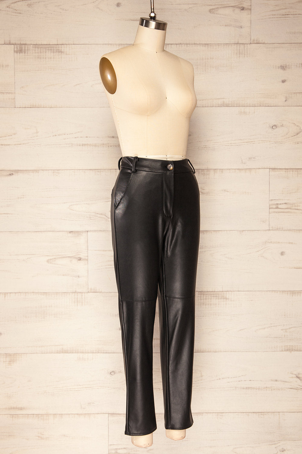 Coglian Fitted Faux-Leather Pants | La petite garçonne side view