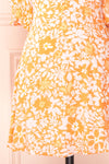 Colbie Short Chiffon Floral Dress w/ 3/4 Sleeves | Boutique 1861 details
