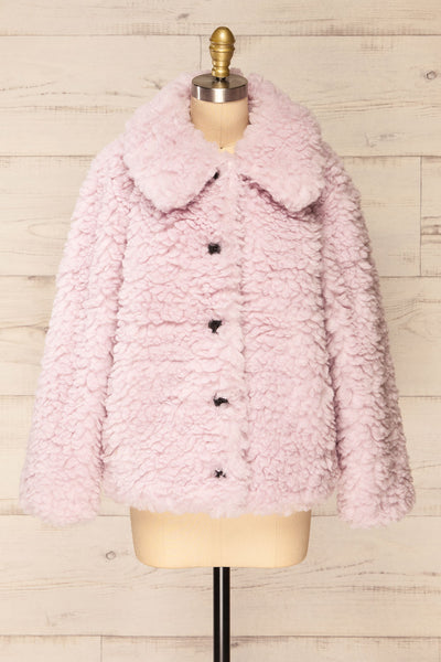 Coldfield Fuzzy Button-Up Teddy Coat | La petite garçonne front view