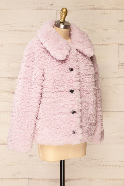 Coldfield Fuzzy Button-Up Teddy Coat | La petite garçonne side view