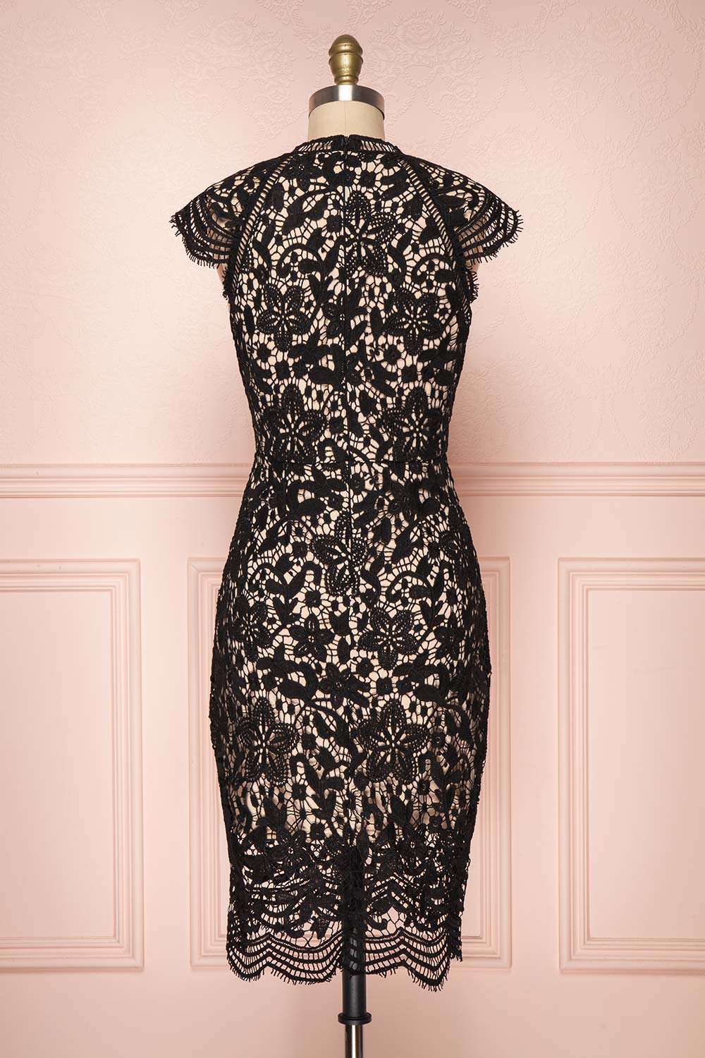 Colihaut Black Lace Fitted Cocktail Dress | Boutique 1861