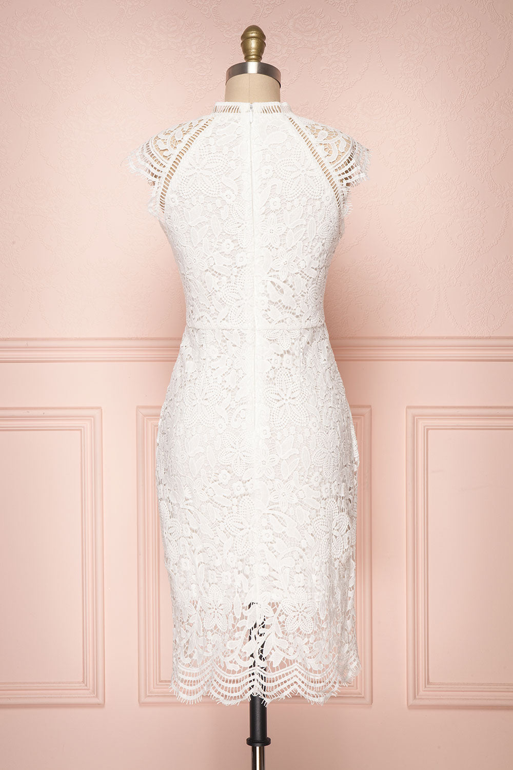 Colihaut White Lace Fitted Cocktail Dress | Boutique 1861