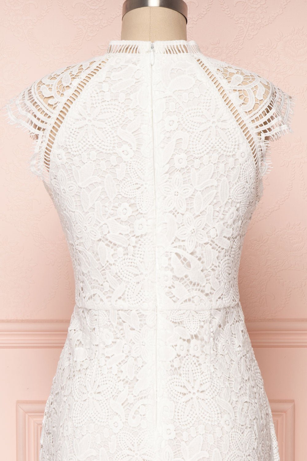 Colihaut White Lace Fitted Cocktail Dress | Boutique 1861