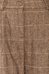 Collado Taupe High-Waisted Herringbone Pants | La petite garçonne fabric
