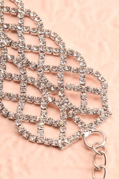 Colligo Silver Crystal Studded Choker Necklace | Boutique 1861 flat close-up