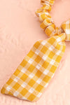 Collis Yellow Gingham Hair Scrunchie with Bow | Boutique 1861 close-up