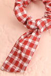 Collis Red Gingham Hair Scrunchie with Bow | Boutique 1861 close-up