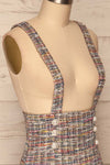 Colmar Colourful Tweed Short Skirt w/ Straps side close up | La Petite Garçonne