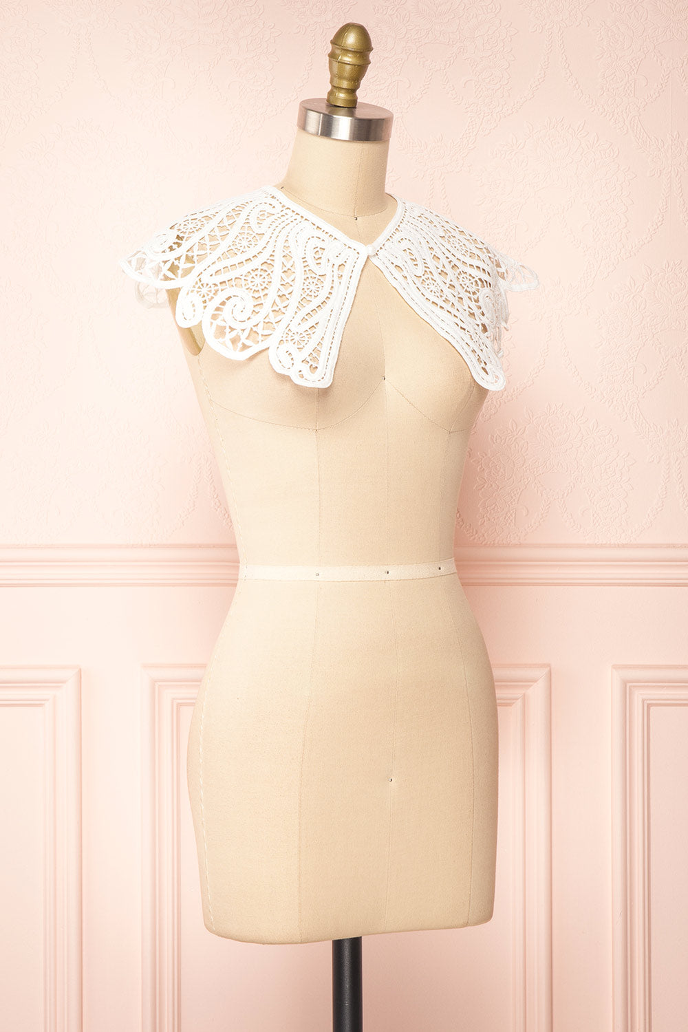 Colne White Detachable Openwork Lace Collar | Boutique 1861 side view 