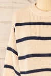 Colorado Cropped Striped Knit Sweater | La petite garçonne front close-up