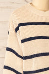 Colorado Cropped Striped Knit Sweater | La petite garçonne side close-up